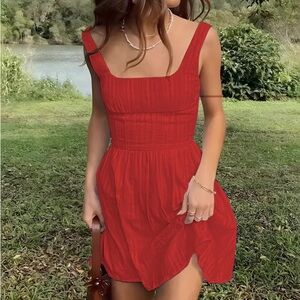 Commense Red Mini Dress